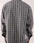 Diamond District Flannel With Rhinestones And Pearls | Grey