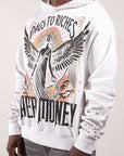Fallen Angels Hoodie With Rhinestones | White