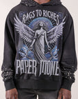 Fallen Angels Hoodie With Rhinestones | Black