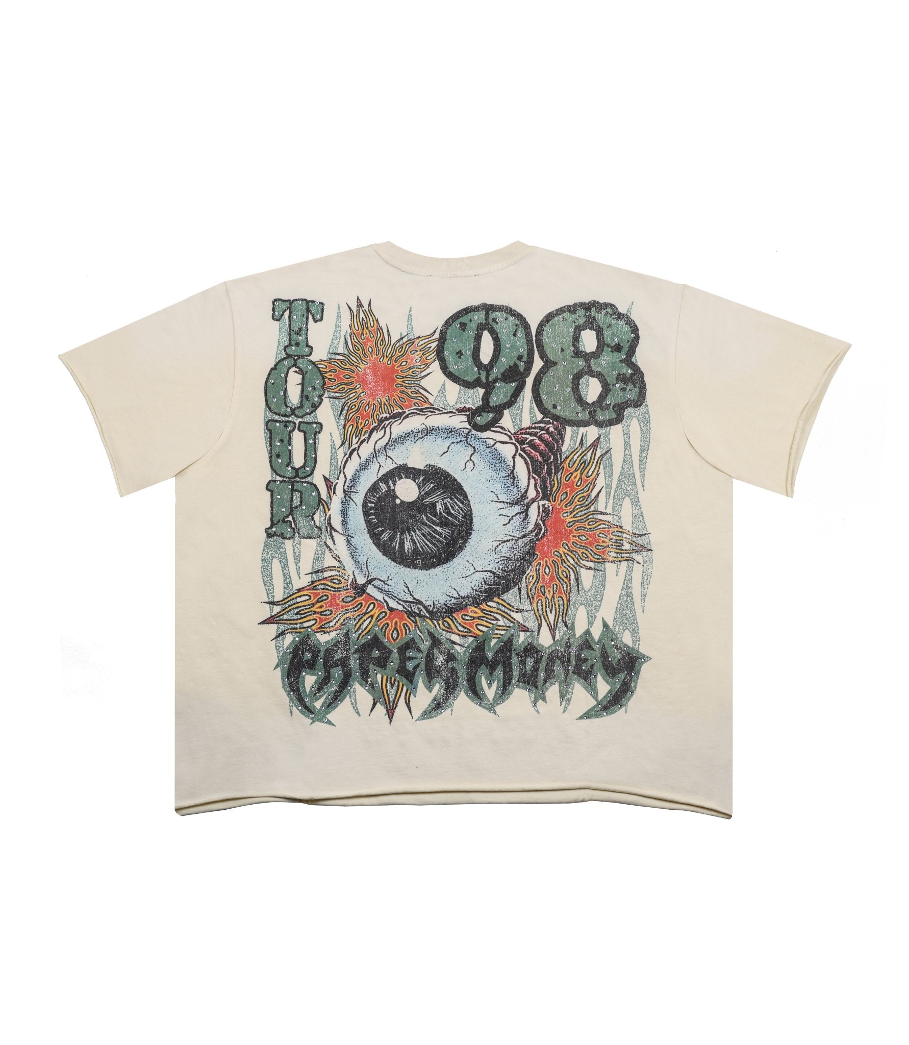 98' TOUR Rhinestone S/S Tee | Bone – Paper Money