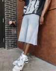 Crystalized Split Shorts in Blue