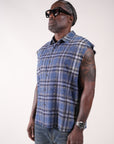 Rhinestone Flannel Blue