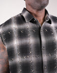 Rhinestone Flannel Black