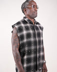 Rhinestone Flannel Black