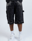 Shorts cristallizzati in nero corvino