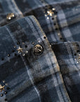 Rhinestone Flannel L/S | Blue