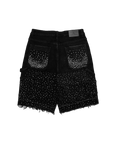 Shorts cristallizzati in nero corvino