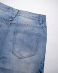 Crystalized Split Shorts in Blue