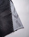 Crystalized Split Shorts in Black