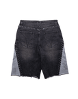 Crystalized Split Shorts in Black