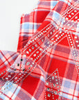 Flanella di strass rossa