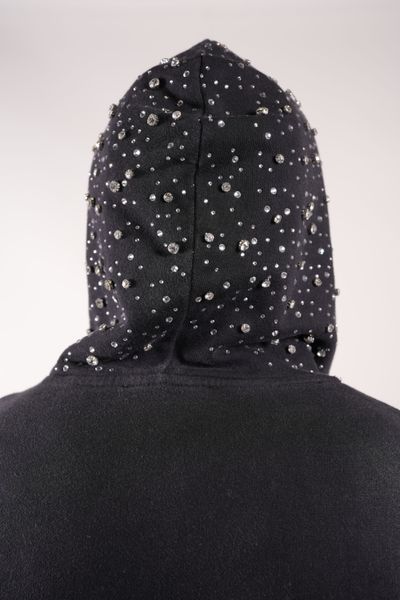 Fallen Angels Hoodie With Rhinestones | Black