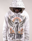 Fallen Angels Hoodie With Rhinestones | White