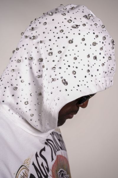 Fallen Angels Hoodie With Rhinestones | White