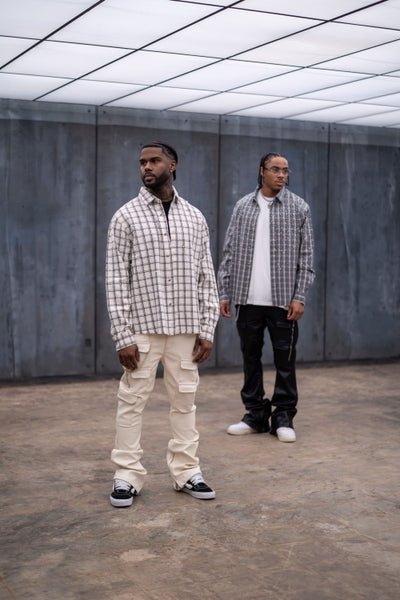 Diamond District Flannel With Rhinestones And Pearls | White