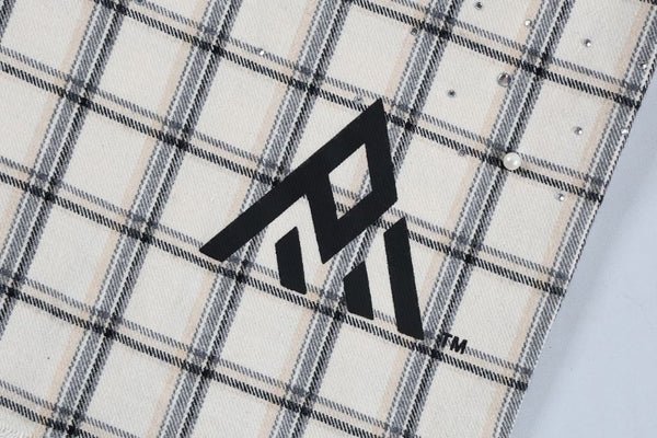 Diamond District Flannel With Rhinestones And Pearls | White
