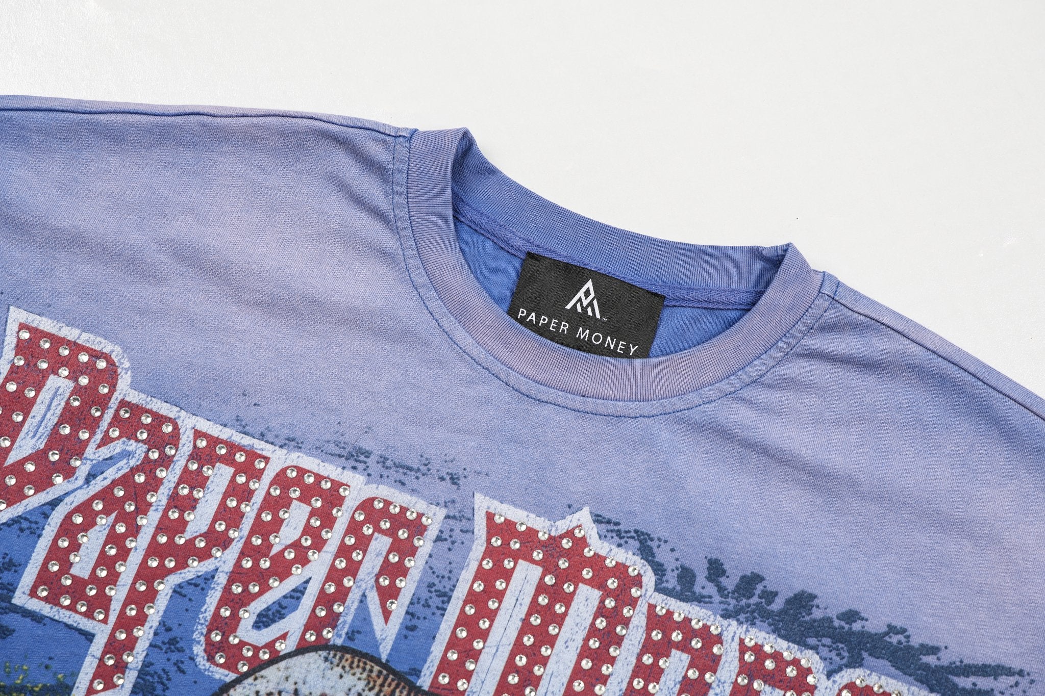 Maglietta a maniche lunghe con strass FORTUNE | Blu-4