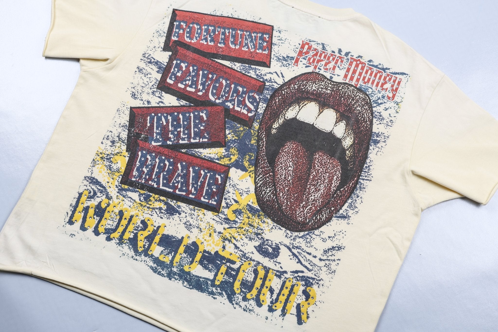 FORTUNE Rhinestone S/S Tee | Bone-3