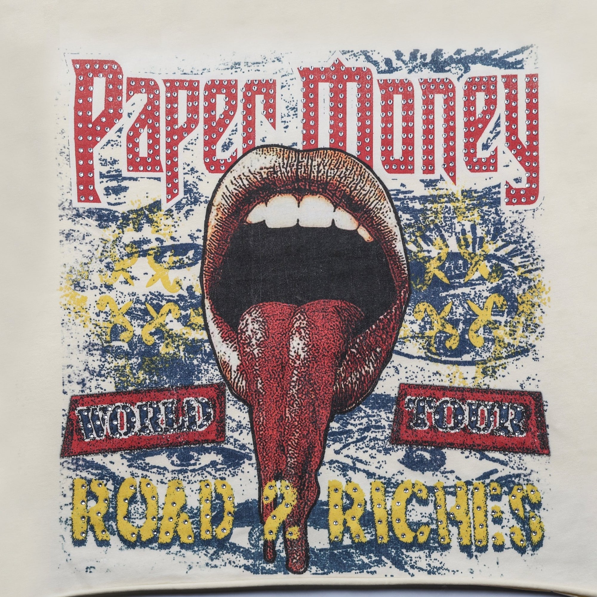 FORTUNE Rhinestone S/S Tee | Bone