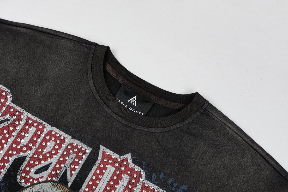 Maglietta a maniche lunghe con strass FORTUNE | Nero-3