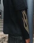 247 Rhinestone Double Layer Tee | Black