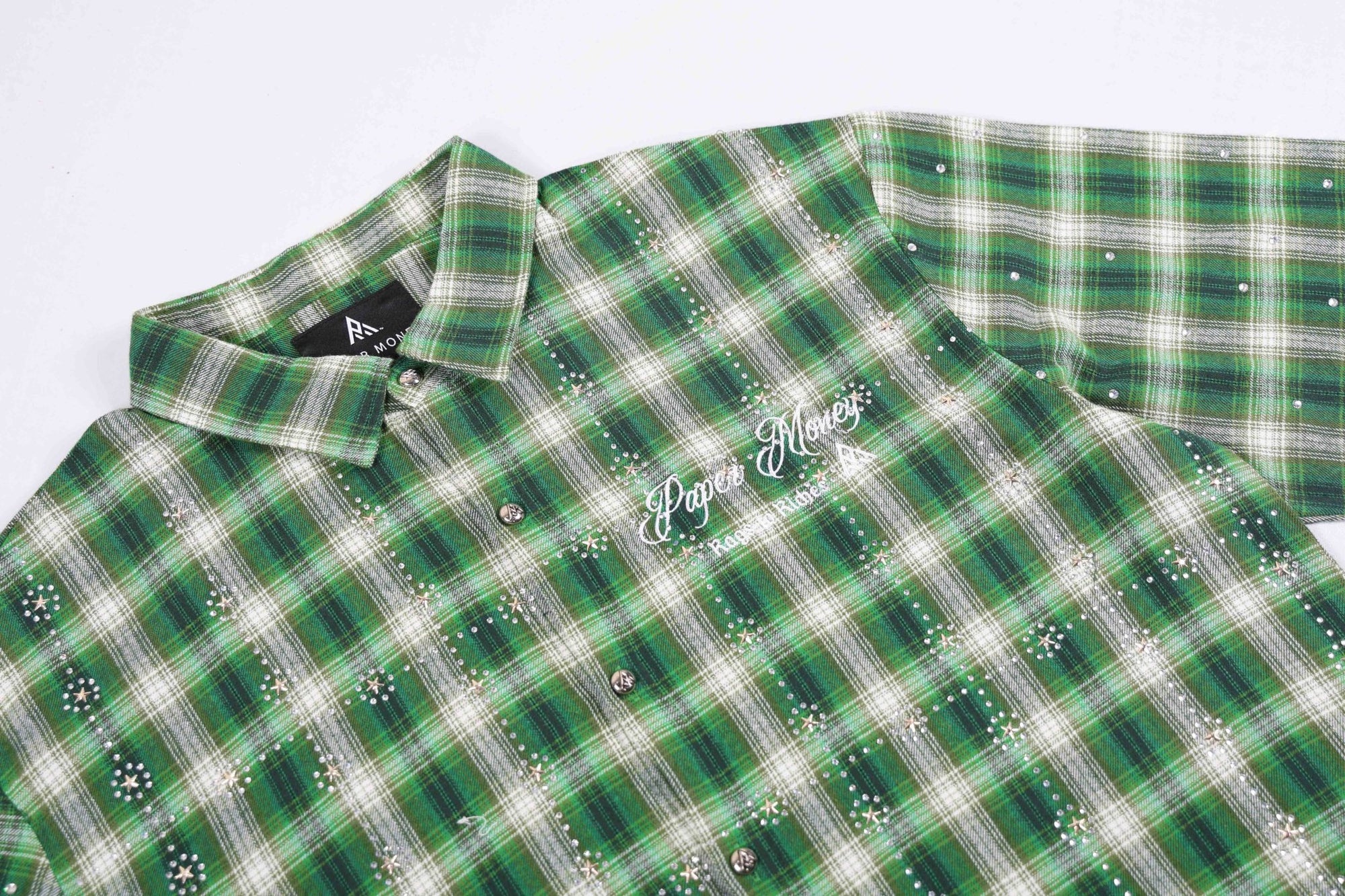 PM Rhinestone Flannel | Green