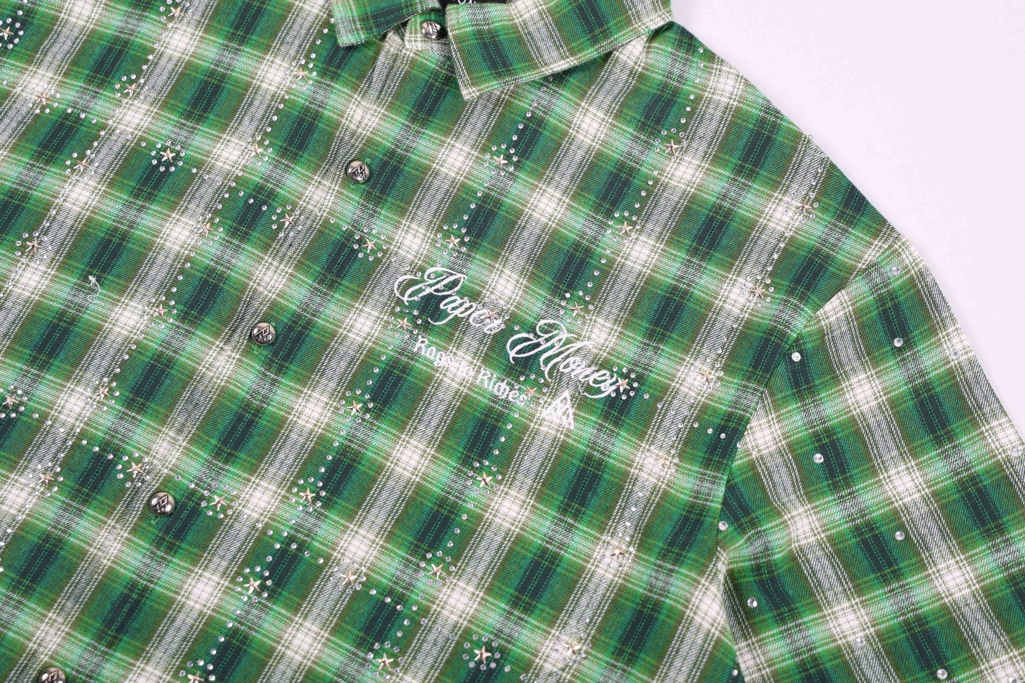 PM Rhinestone Flannel | Green-9