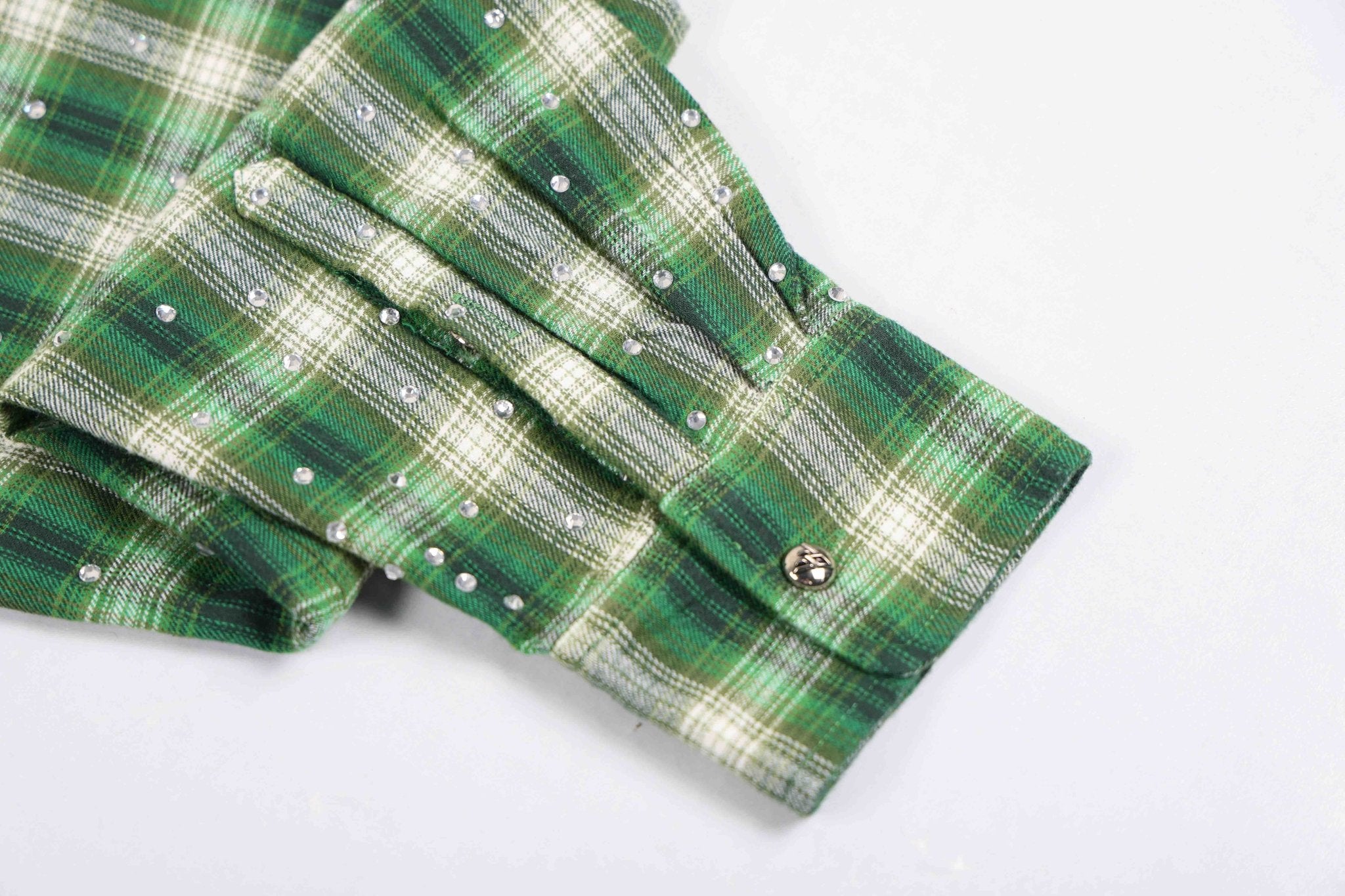 PM Rhinestone Flannel | Green-10