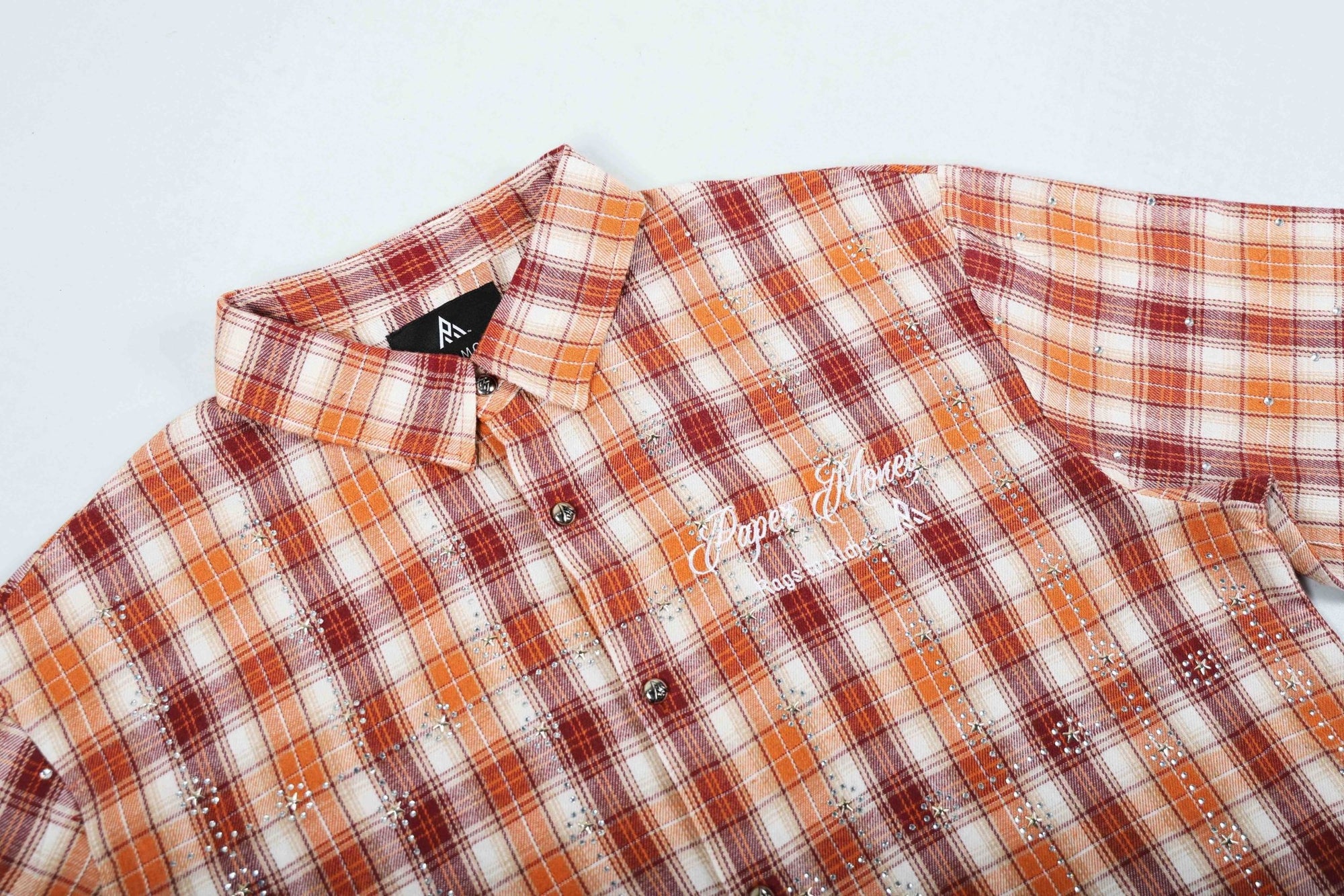 PM Rhinestone Flannel | Orange