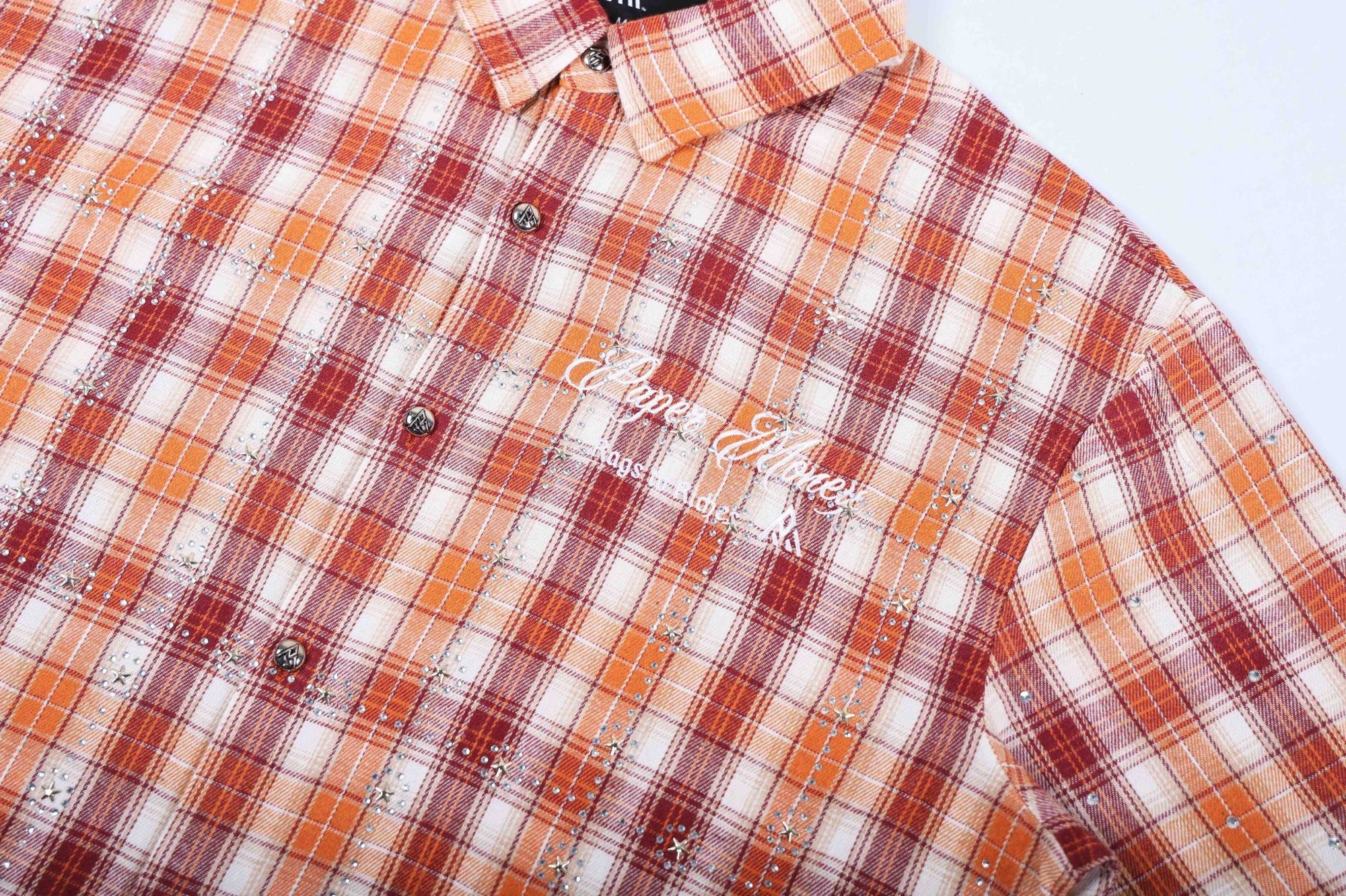 PM Rhinestone Flannel | Orange