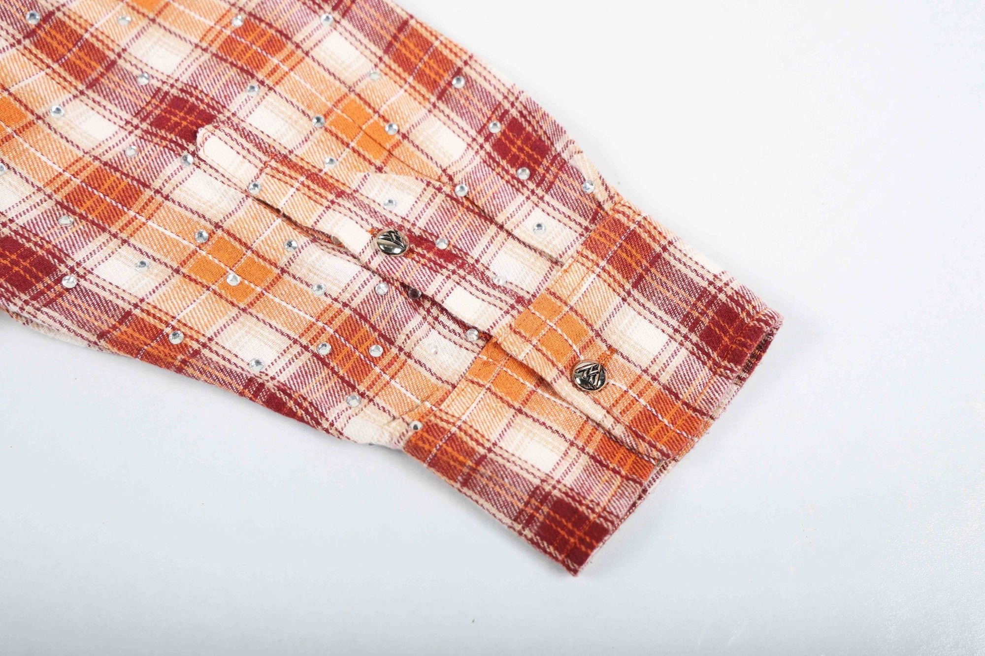 PM Rhinestone Flannel | Orange