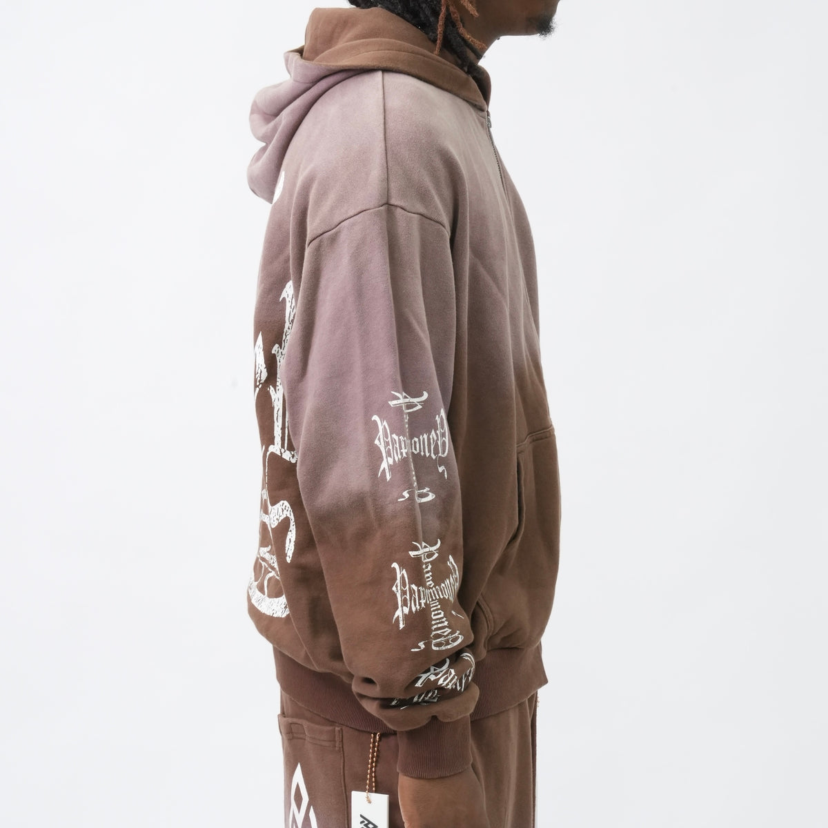 PM100 IRON CROSS HOODIE BROWN-3
