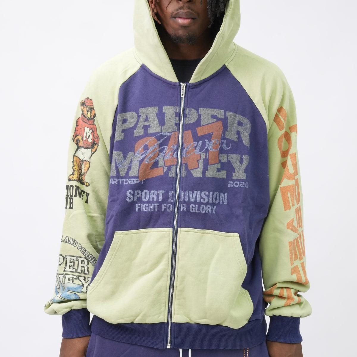 PM0107 PAPER MONEY CLUB HOODIE BLUE