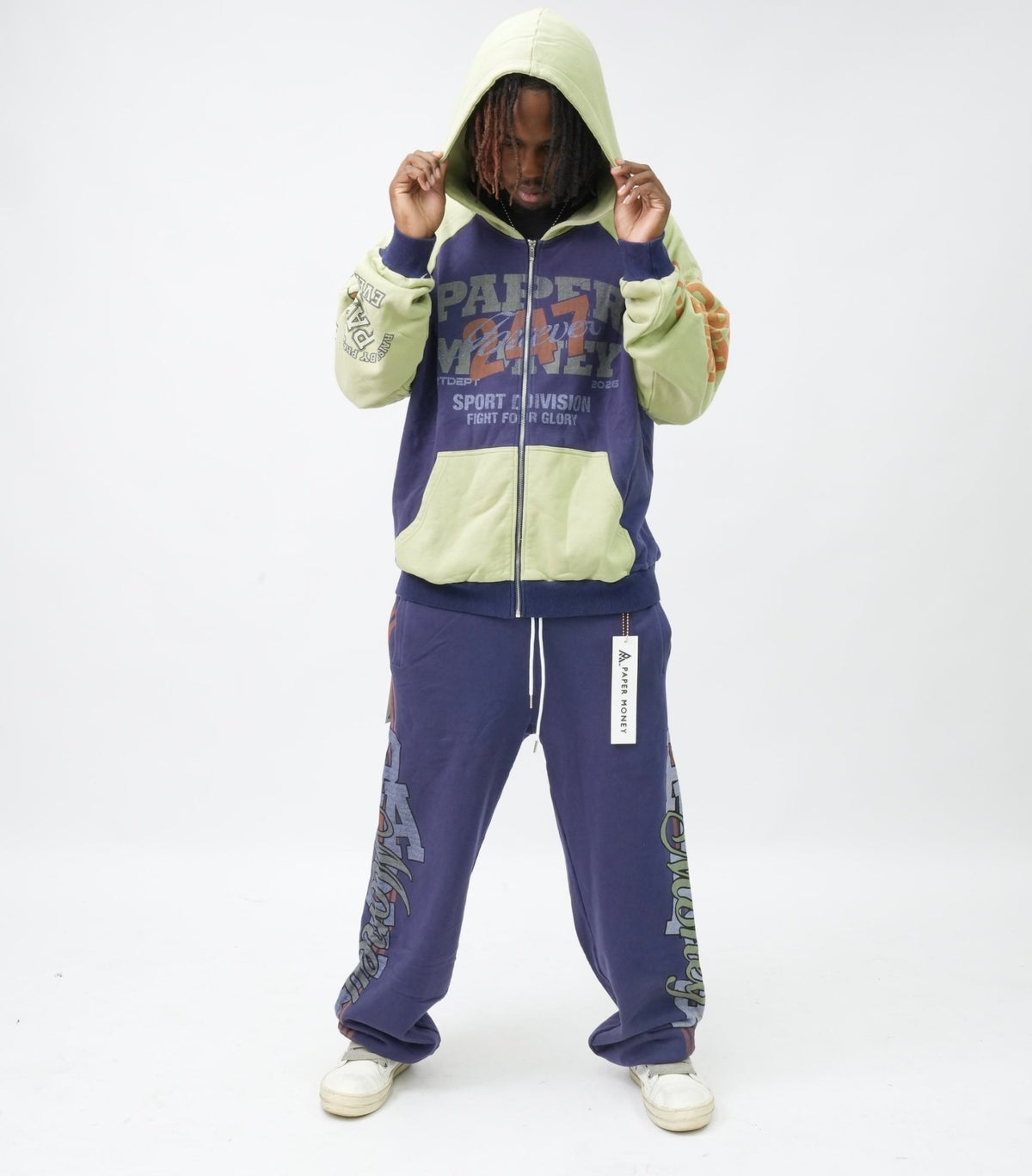 PM0107P PAPER MONEY CLUB SWEATPANTS BLUE-4
