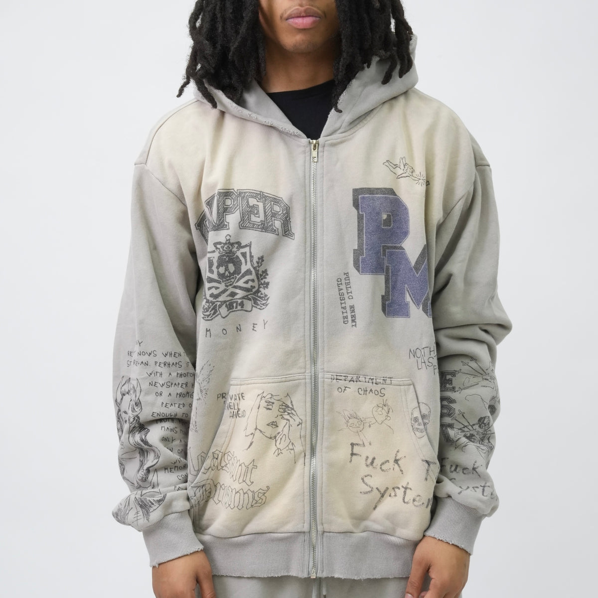PM108 PLEASANT DREAMS HOODIE GREY