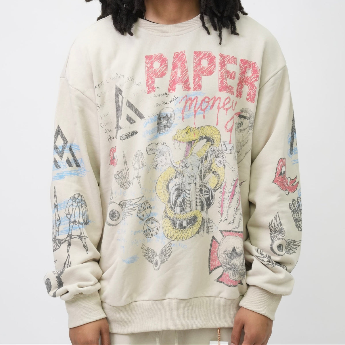 PM122 DOODLE SWEATSHIRT BONE