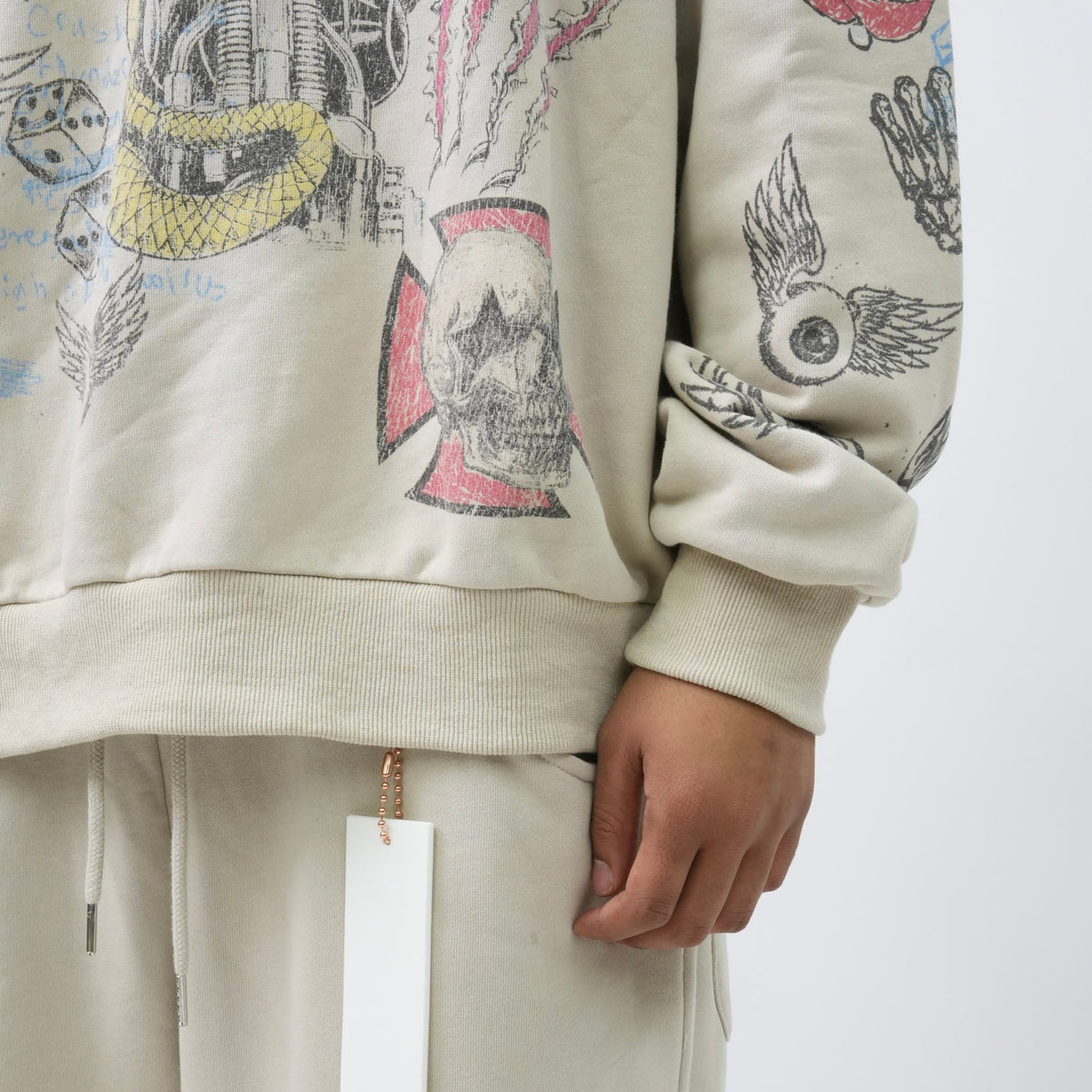 PM122 DOODLE SWEATSHIRT BONE-3