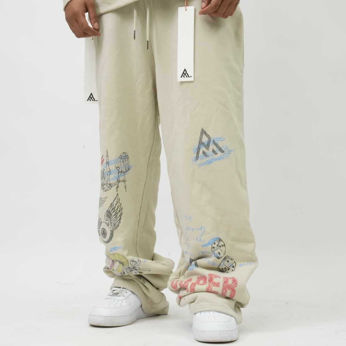 PM122 DOODLE SWEATPANT BONE