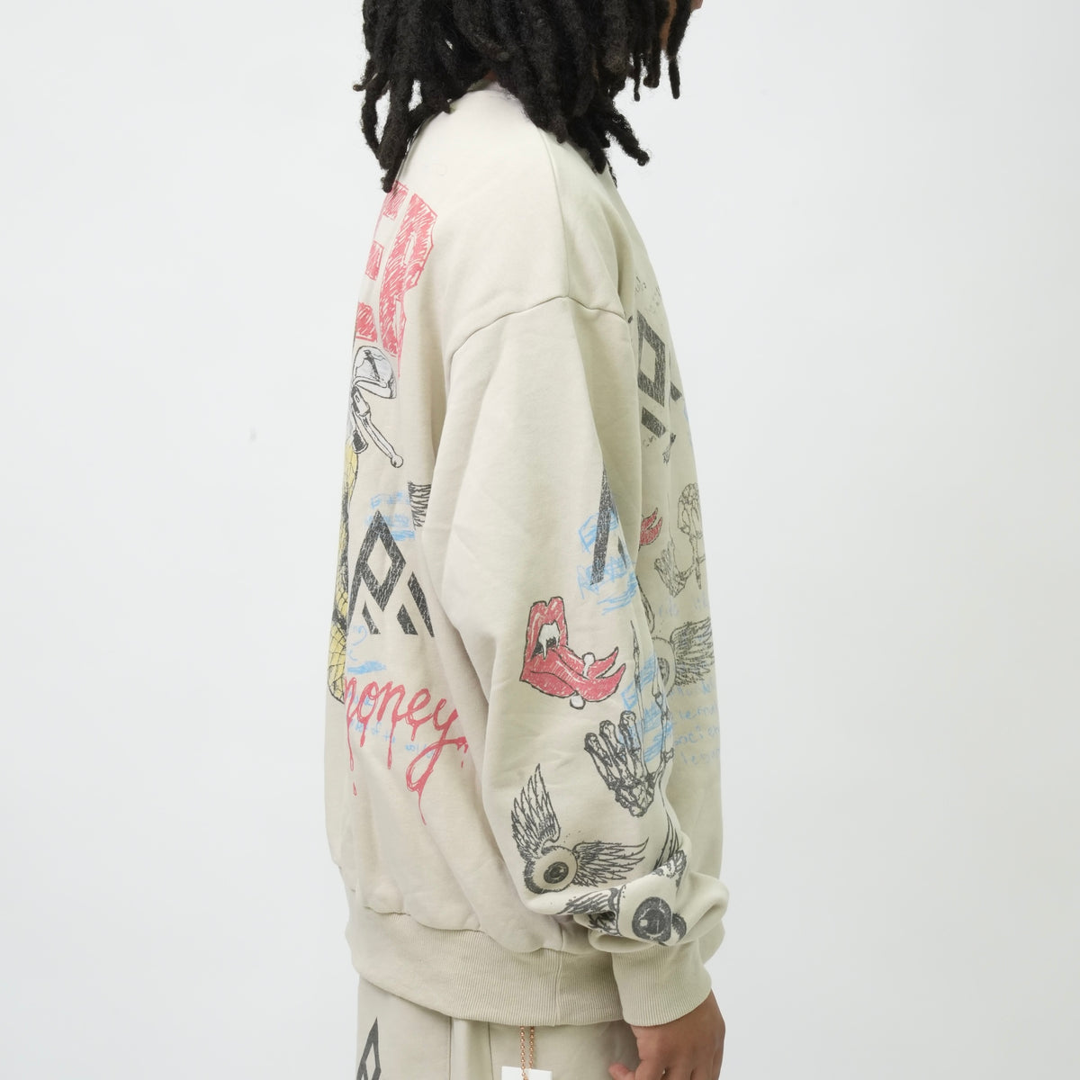PM122 DOODLE SWEATSHIRT BONE-4