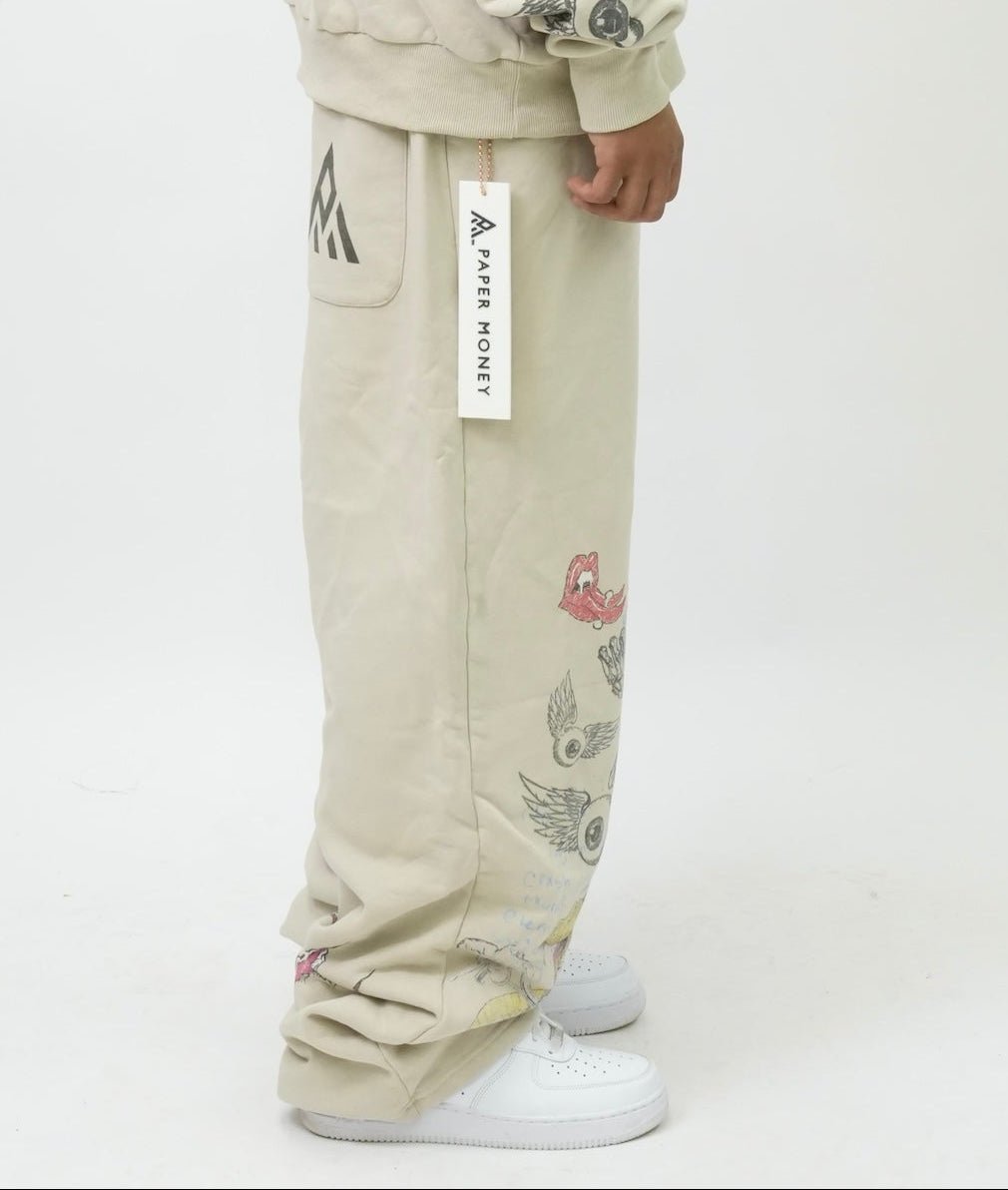 PM122 DOODLE SWEATPANT BONE-2