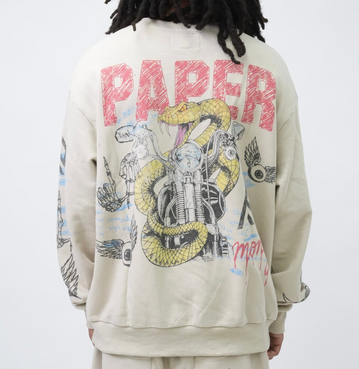 PM122 DOODLE SWEATSHIRT BONE-2
