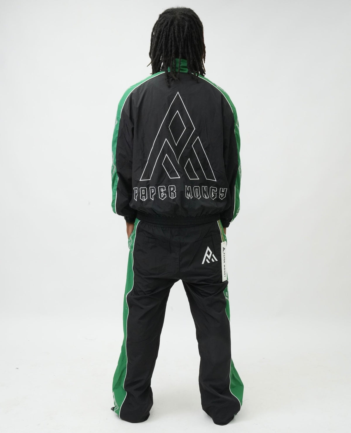 DIAMOND NYLON JACKET BLACK & GREEN-3