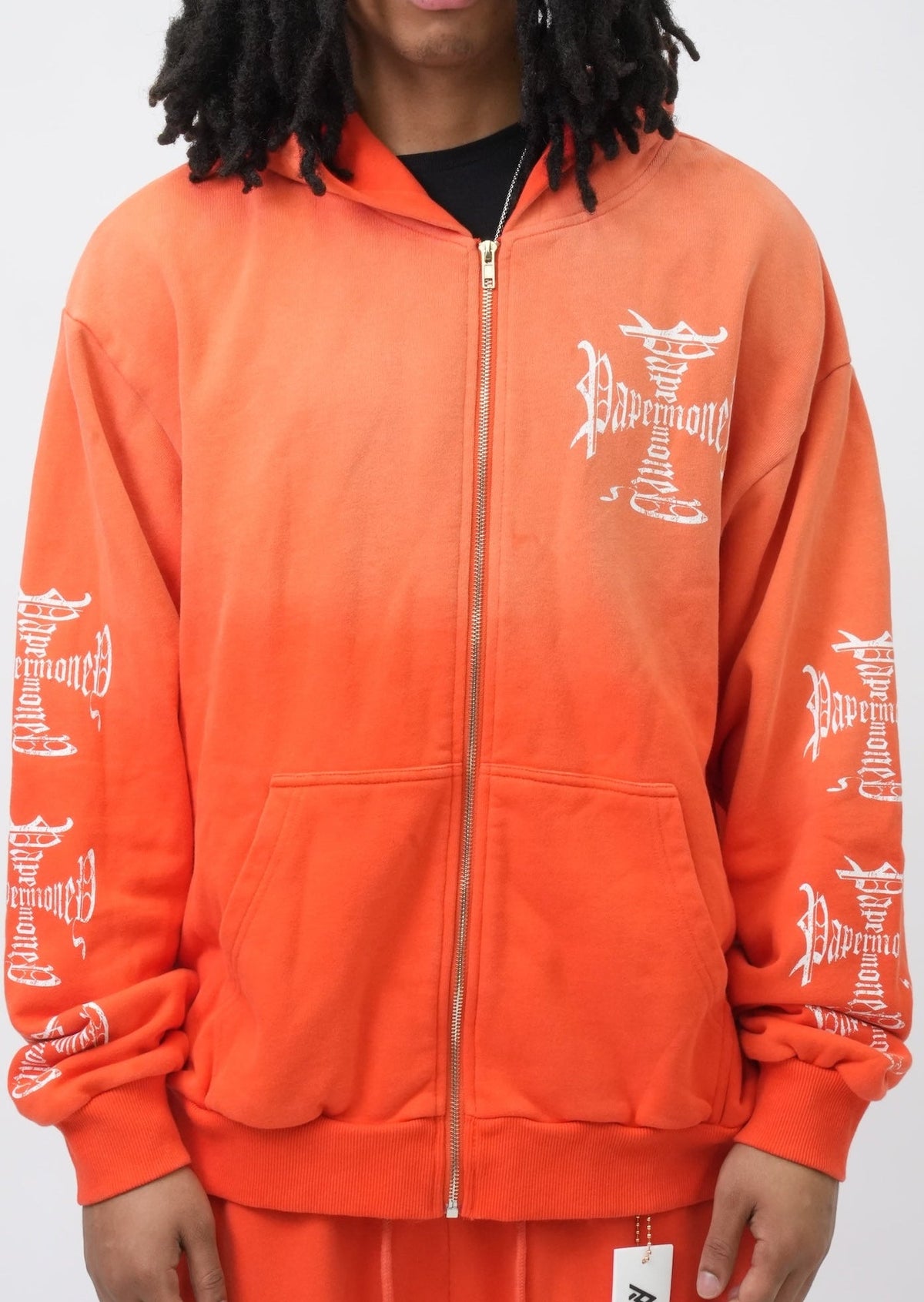 PM100 IRON CROSS HOODIE ORANGE-3