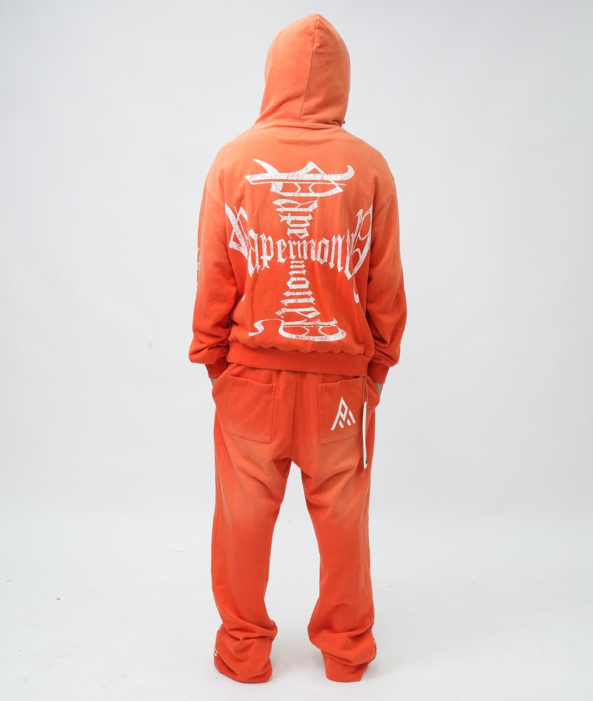 PM100 IRON CROSS HOODIE ORANGE-5