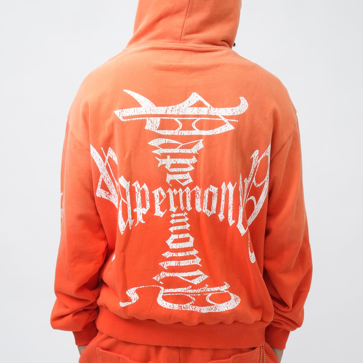 PM100 IRON CROSS HOODIE ORANGE-4