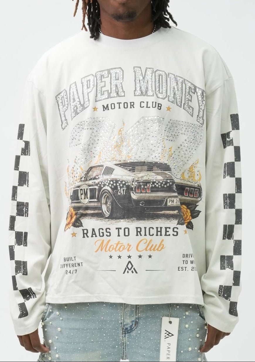 PM081 247 MOTOR CLUB SHIRT WHITE