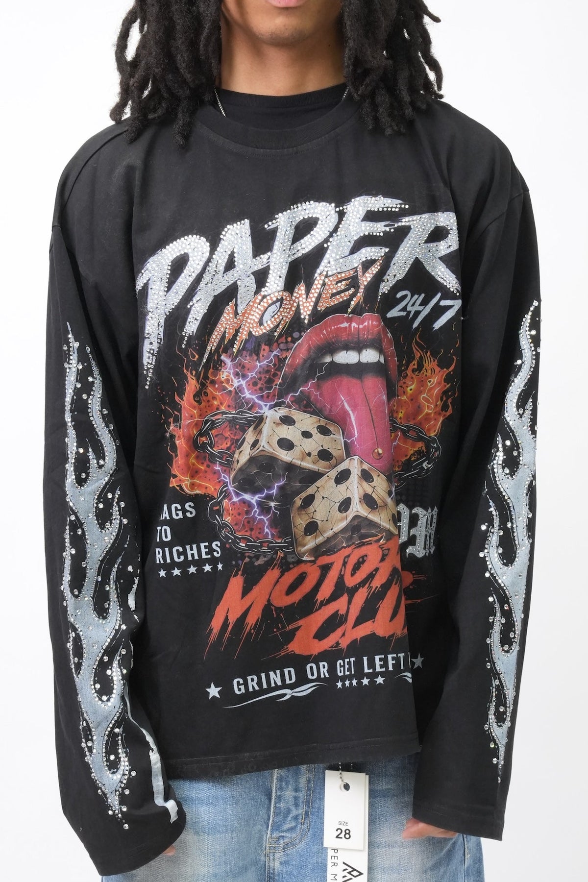 PM079 GRIND MOTOR CLUB SHIRT BLACK
