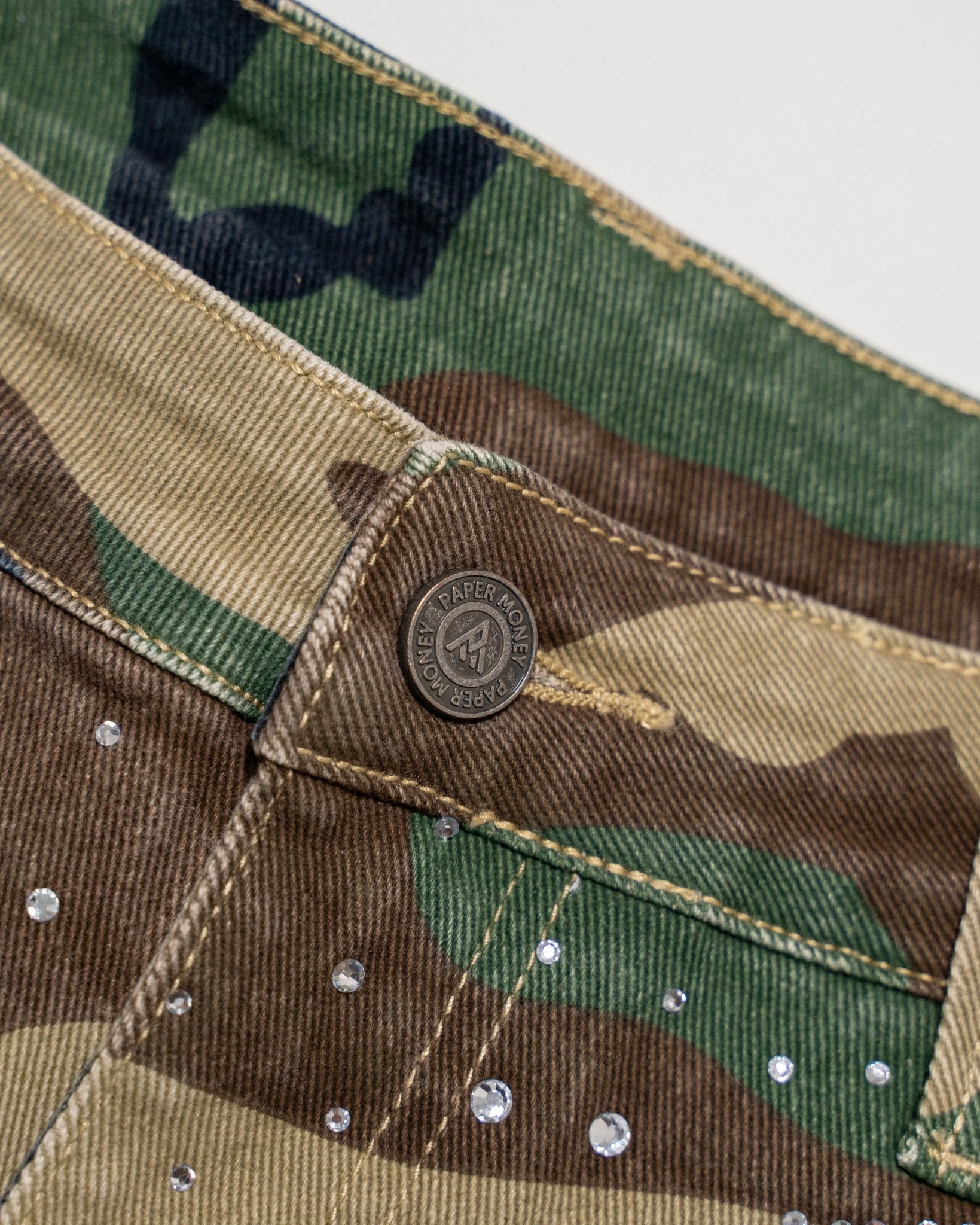 Crystalized Shorts in Camo