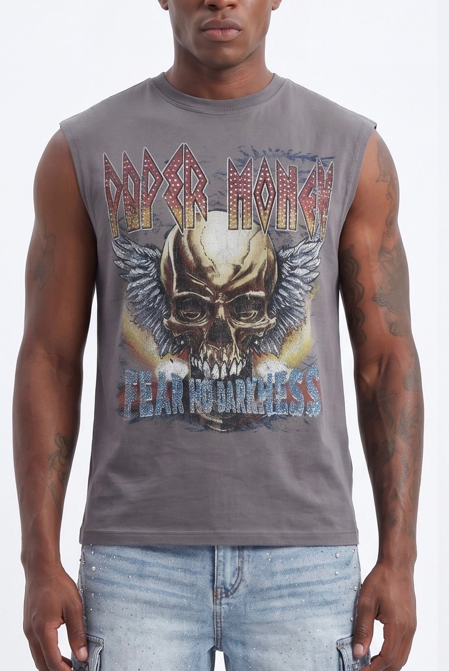 FEAR NO DARKNESS SLEEVELESS GREY