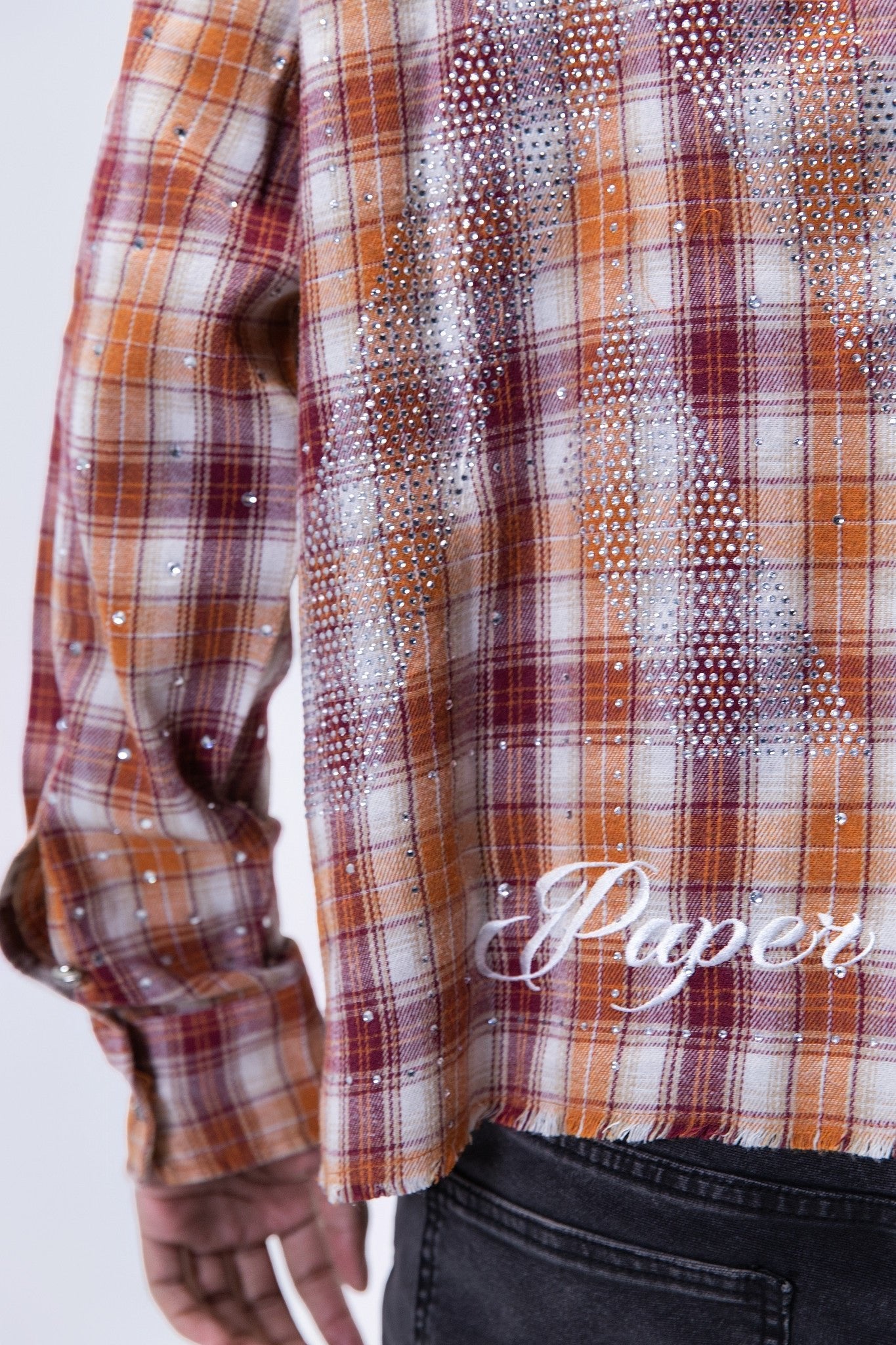 PM Rhinestone Flannel | Orange